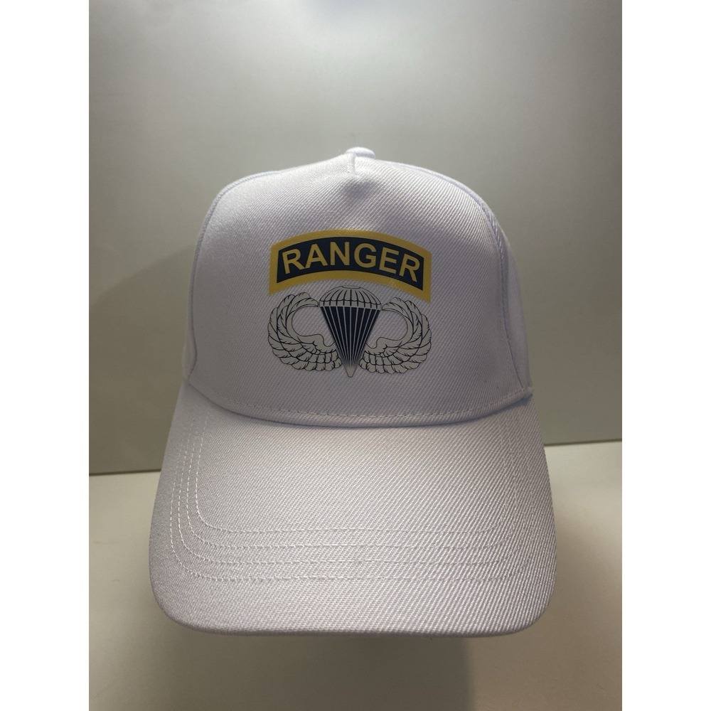 Eagle Crest Mens White US Army Ranger Jump Wing Logo Snapback Hat